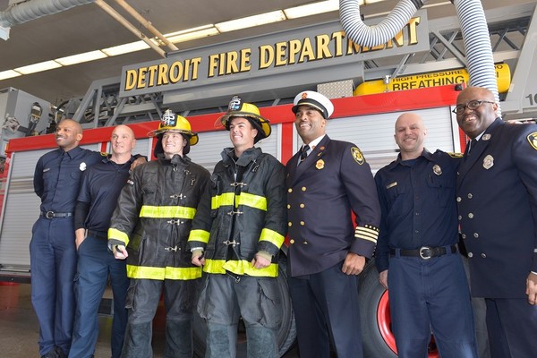 Team Penske Drivers Visit Firefighters and First Responders at Engine No. 9