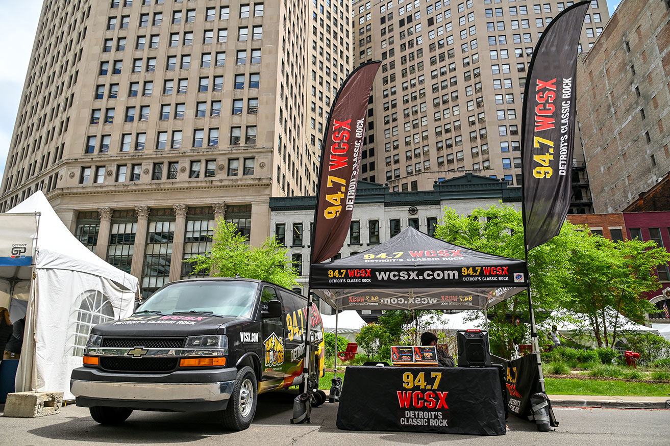 A display at the Detroit GP