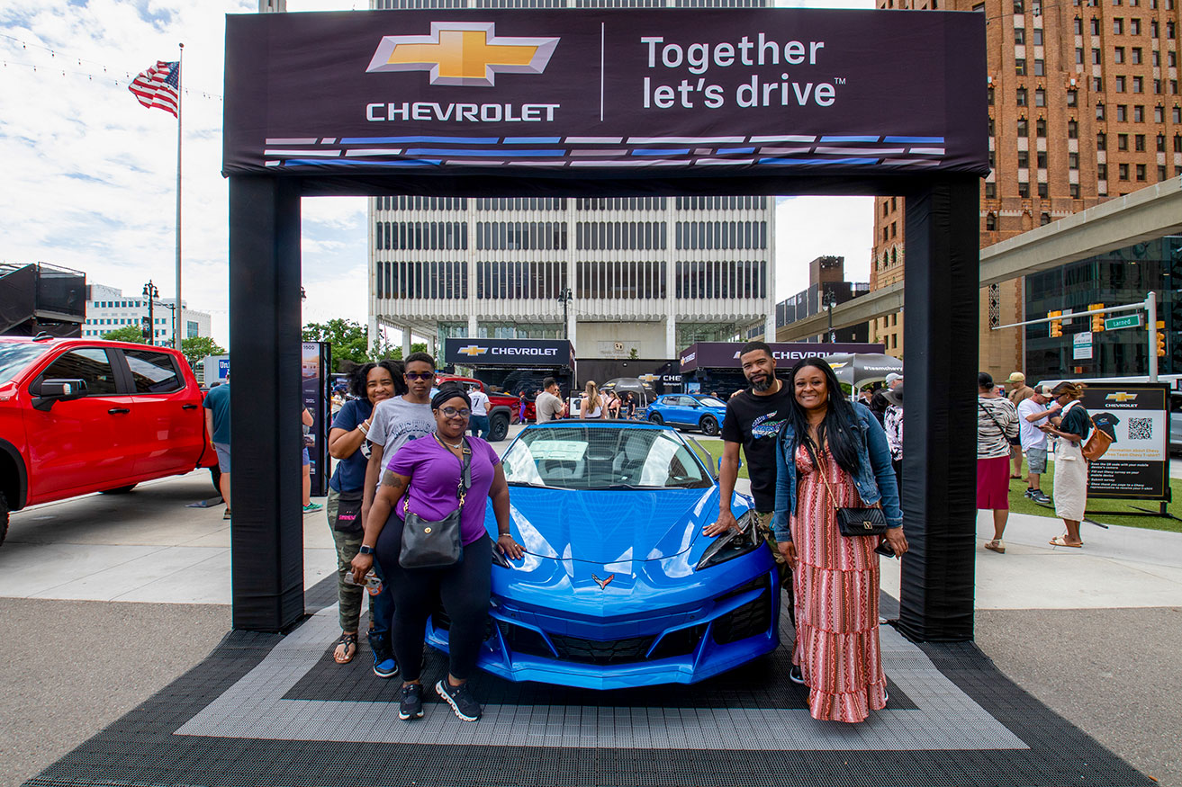 A display at the Detroit GP
