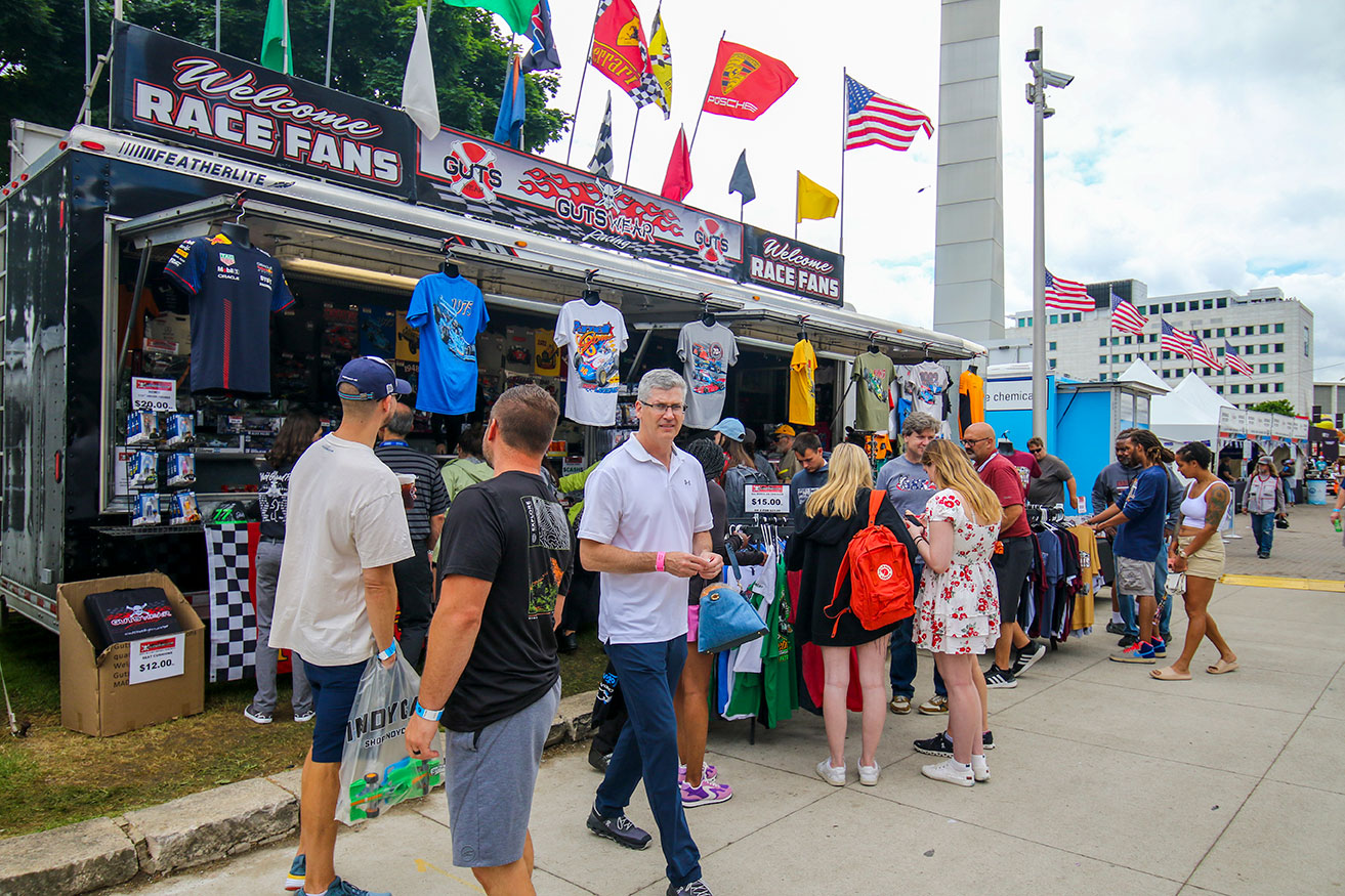 A display at the Detroit GP